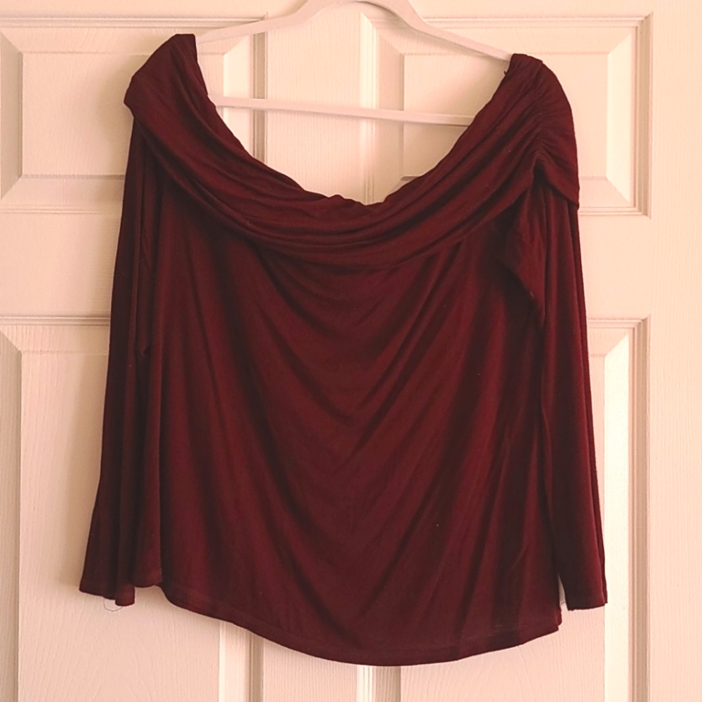 Off the should long sleeve shirt